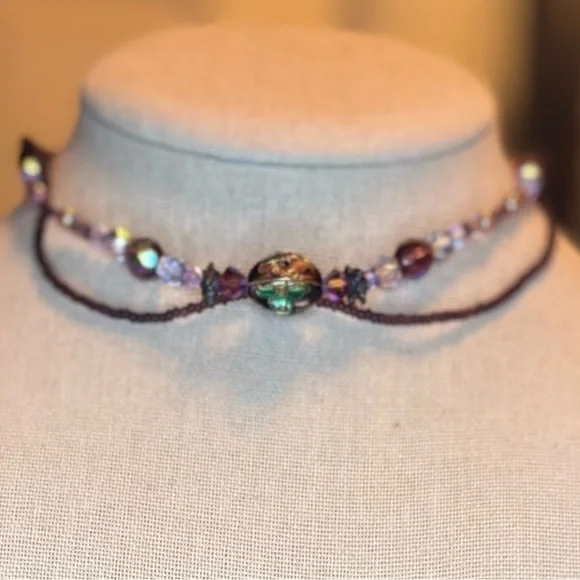 𝅺set Handmade bracelet and double strands choker - Picture 3 of 5